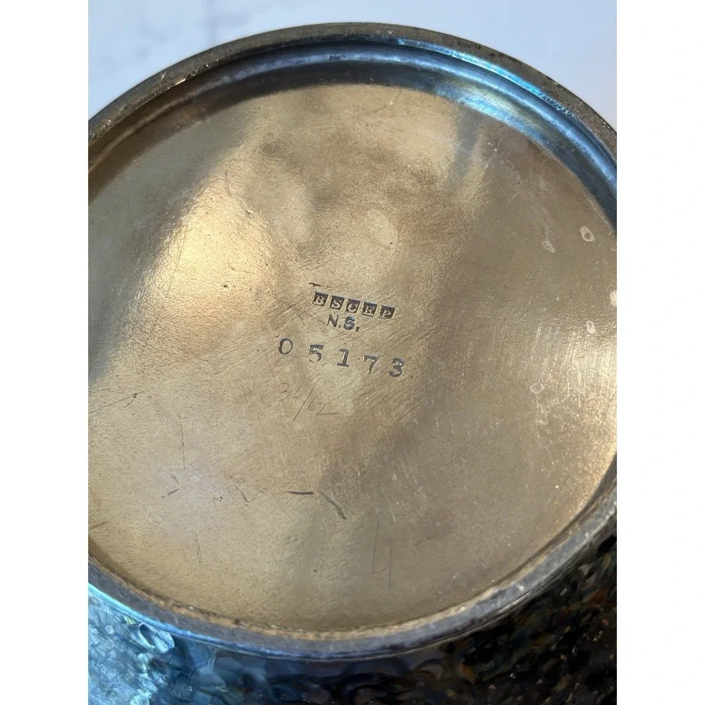 Antique Barbour Silver Co BSCEP Hammered Pitcher 05173 Dark Patina Arts Crafts